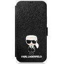 Karl Lagerfeld KLFLBKP12SIKMSBK iPhone 12 mini 5,4" Negru/black book Saffiano Ikonik Metal