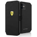 Husa Ferrari FESPEFLBKP12SBK iPhone 12 mini 5.4&quot; black/black book On Track Perforated