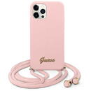 Husa Guess GUHCP12LLSCLMMGLP iPhone 12 Pro Max 6.7&quot; pink/pink hardcase Metal Logo Cord