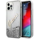 Husa Guess GUHCP12LGLVSSI iPhone 12 Pro Max 6.7&quot; silver/silver hardcase Glitter Vintage Script