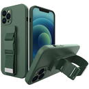Husa Hurtel Rope case gel case with a chain lanyard bag lanyard iPhone 13 Pro Max dark green