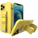 Husa Hurtel Rope case Gel Lanyard Cover with Chain Purse Lanyard Xiaomi Poco X3 NFC Yellow