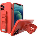 Husa Hurtel Rope case Gel Lanyard Cover Handbag Lanyard Xiaomi Redmi Note 10 / Redmi Note 10S red