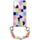 Husa Hurtel Color Chain Case gel flexible elastic case cover with a chain pendant for iPhone 12 multicolour