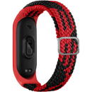 Hurtel Strap Fabric replacement band strap for Xiaomi Mi Band 6 / 5 / 4 / 3 braided cloth bracelet red-black