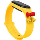 Hurtel Strap Xmas Wristband for Xiaomi Mi Band 4 / Mi Band 3 Christmas Silicone Strap Bracelet Yellow (bells)