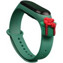 Hurtel Strap Xmas Wristband for Xiaomi Mi Band 6 / Mi Band 5 Christmas Silicone Strap Bracelet Dark Green (Gift)