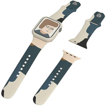 Hurtel Strap Moro Band For Apple Watch Ultra / 8/7/6 / SE / 5/4/3/2 (49mm / 45mm / 44mm / 42mm) Silicone Strap Watch Bracelet Pattern 4