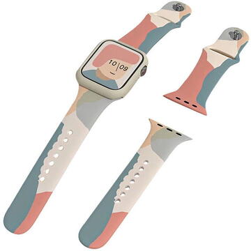 Hurtel Strap Moro Band For Apple Watch / SE / 5/4/3/2 (41mm / 40mm / 38mm) Silicone Strap Watch Bracelet Pattern 3