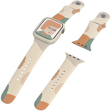 Hurtel Strap Moro Band For Apple Watch / SE / 5/4/3/2 (41mm / 40mm / 38mm) Silicone Strap Watch Bracelet Pattern 5