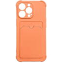 Husa Hurtel Card Armor Case Pouch Cover for iPhone 11 Pro Max Card Wallet Silicone Air Bag Armor Cover Orange