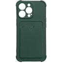 Husa Hurtel Card Armor Case Pouch Cover for iPhone 12 Pro Card Wallet Silicone Air Bag Armor Green