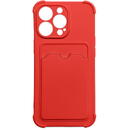 Husa Hurtel Card Armor Case Pouch Cover for iPhone 13 Mini Card Wallet Silicone Air Bag Armor Red