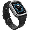 Husa Hurtel Protect Strap Band Band with Case for Apple Watch 7 / SE (41/40 / 38mm) Case Armored Watch Cover Black