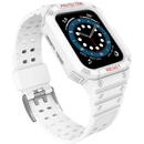 Husa Hurtel Protect Strap Band with Case for Apple Watch 7 / SE (45/44 / 42mm) Case Armored Watch Cover White