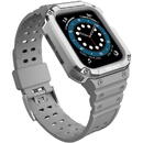 Husa Hurtel Protect Strap Band with Case for Apple Watch 7 / SE (45/44 / 42mm) Case Armored Watch Cover Gray