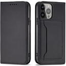 Husa Hurtel Magnet Card Case for iPhone 13 Pro Max Pouch Card Wallet Card Holder Black