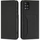 Husa Hurtel Magnet Card Case for Xiaomi Redmi Note 11 Pouch Card Wallet Card Holder Black
