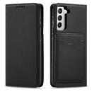 Husa Hurtel Magnet Card Case for Samsung Galaxy S22 + (S22 Plus) Pouch Wallet Card Holder Black