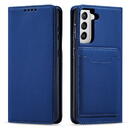 Husa Hurtel Magnet Card Case Case for Samsung Galaxy S22 + (S22 Plus) Pouch Wallet Card Holder Blue