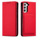 Husa Hurtel Magnet Card Case for Samsung Galaxy S22 + (S22 Plus) Pouch Wallet Card Holder Red