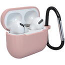 Husa Hurtel Apple AirPods 3 soft silicone earphones case + clip hook pink (case D)
