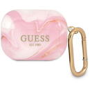 Husa Guess GUAPUNMP AirPods Pro cover pink/pink Marble Collection