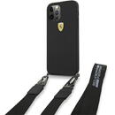 Husa Ferrari FESTRAHCP12MBK iPhone 12/12 Pro 6.1&quot; black/black hardcase On Track Silicone with strap