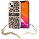 Husa Guess GUHCP13SKBSLEO iPhone 13 mini 5.4&quot; Leopard hardcase Gold Chain