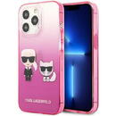 Husa Karl Lagerfeld KLHCP13LTGKCP iPhone 13 Pro / 13 6,1" hardcase różowy/pink Gradient Ikonik Karl & Choupette