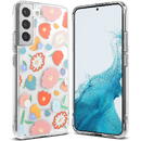 Husa Ringke Fusion Design Armored Case Cover with Gel Frame for Samsung Galaxy S22 + (S22 Plus) transparent (Floral) (F593R31)