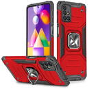 Husa Wozinsky Ring Armor Case Kickstand Tough Rugged Cover for Samsung Galaxy M31s red