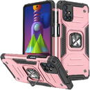 Husa Wozinsky Ring Armor Case Kickstand Tough Rugged Cover for Samsung Galaxy M51 pink