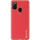 Husa Dux Ducis Yolo elegant case made of soft TPU and PU leather for Samsung Galaxy M30s red