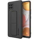 Husa Wozinsky Kickstand Case Silicone Stand Cover for Samsung Galaxy A42 5G Black