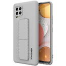 Husa Wozinsky Kickstand Case Silicone Stand Cover for Samsung Galaxy A42 5G Gray