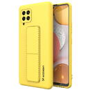 Husa Wozinsky Kickstand Case Silicone Stand Cover for Samsung Galaxy A42 5G Yellow