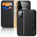 Husa Dux Ducis Hivo Genuine Leather Bookcase type case for iPhone 13 Pro black