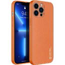 Husa Dux Ducis Yolo elegant case made of soft TPU and PU leather for iPhone 13 Pro Max orange