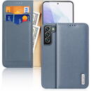 Husa Dux Ducis Hivo Leather Flip Cover Genuine Leather Wallet For Cards And Documents Samsung Galaxy S22 + (S22 Plus) Blue