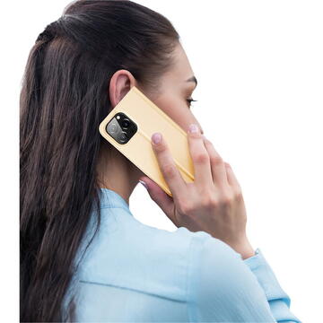 Husa Dux Ducis Skin Pro Holster Flip Cover for iPhone 14 Pro gold
