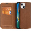Husa Dux Ducis Skin X2 case for iPhone 14 case with magnetic flap brown
