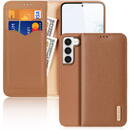 Husa Dux Ducis Hivo case Samsung Galaxy S23 flip cover wallet stand RFID blocking brown