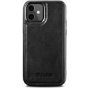 Husa iCarer Leather Oil Wax case covered with natural leather for iPhone 12 mini black (ALI1204-BK)
