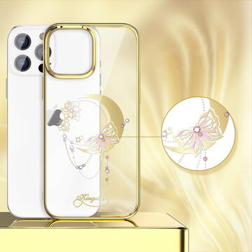 Husa Kingxbar Moon Series luxury case with Swarovski crystals for iPhone 13 Pro gold (Butterfly)
