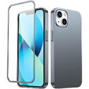 Husa Joyroom 360 Full Case front and back cover for iPhone 13 + tempered glass screen protector grey (JR-BP927 tranish)