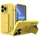 Husa Wozinsky Kickstand Case silicone case with stand for iPhone 13 Pro Max yellow