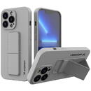 Husa Wozinsky Kickstand Case silicone case with stand for iPhone 13 mini gray