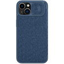 Husa Nillkin Qin Cloth Pro Case Case For iPhone 14 Camera Protector Holster Cover Flip Case Blue