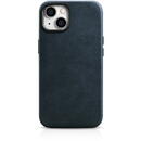 Husa iCarer Oil Wax Premium Leather Case iPhone 14 Magnetic Leather Case with MagSafe Dark Blue (WMI14220701-BU)